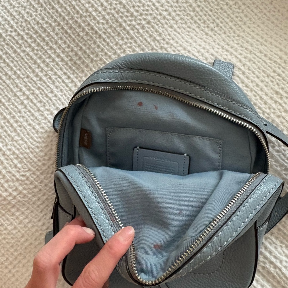 Coach Pale Blue Pebbled Leather Mini Backpack - Picture 5 of 6